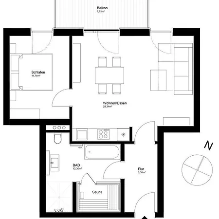 Appartement Sonnenweg 46/5 Fuer 2 Personen Mit Sauna Und Balkon. *